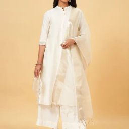 Rangmanch by Pantaloons White Woven Pattern Dupatta-picture-38