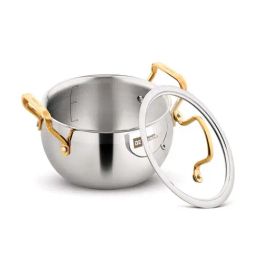 Bergner BE Essentials Silver Triply Stainless Steel 16 cm Induction Bottom Rice Handi (2200ml)-20
