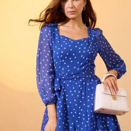 Globus Blue Flare Fit Printed Jumpsuit-image-88