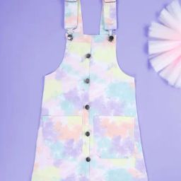 KiddoPanti Girls Multicolor Denim Dungaree Skirt-picture-25