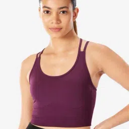 KIMJALY Purple Plain Sports Bra-image-19