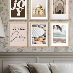 Kotart Brown & Pink 6 and more Piece Wood Abstract Wall Paintings-image-60