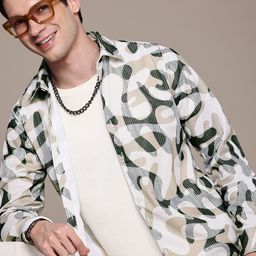 WROGN Printed Corduroy Casual Shirt-image-24