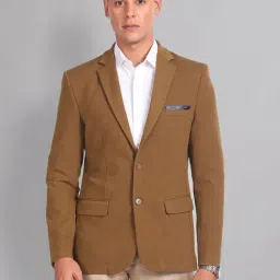 AD by Arvind Brown Slim Fit Blazer-image-86