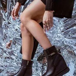 Saint G Women's Livia Black Wedge Booties-image-41