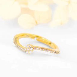 GIVA 925 Sterling Silver Golden Mystical Beauty Ring Adjustable For Women-27