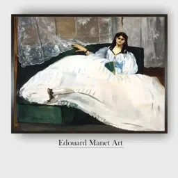 The Art House White & Brown Woman with a Fan Wooden Framed Canvas Painting Wall Art-image-47