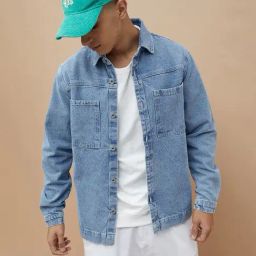 Forca By Lifestyle Blue Cotton Regular Fit Denim Jacket-image-18
