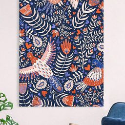 Gallery99 Navy Blue Floral Canvas Unframed Painting-image-3