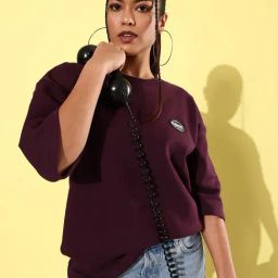 Difference of Opinion Wine Fleece Oversized Sweatshirt-picture-42