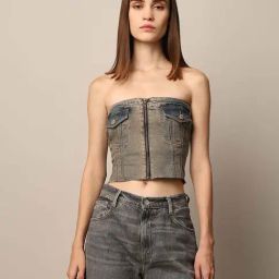 Only Blue Cotton Solid Tube Top-image-70