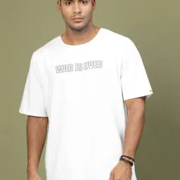 Rigo Men White Terry Oversized Printed T-shirt-image-83