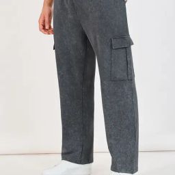 Styli Grey Cotton Relaxed Fit Solid Trackpant-image-109