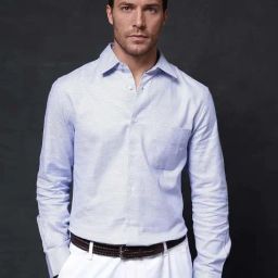 Rare Rabbit Blue Regular Fit Dobby Shirt-image-48