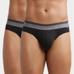Jockey US59 Black Super Combed Cotton Briefs with Ultrasoft Waistband - Pack of 2-image-77