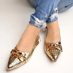 Shoetopia Kids Golden Flat Ballets-image-29