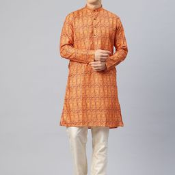 Luxrio Men Paisley Printed Mandarin Collar Kurta-57