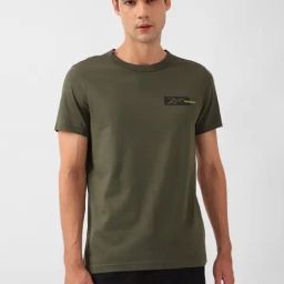 Reebok Green Cotton Slim Fit Printed Training Sports T-Shirt-picture-21