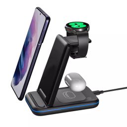 UNIGEN Unidock 3 in 1 Foldable Wireless Black 23 W Charging Station, UD350BK-45