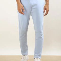 Andamen Blue Cotton Regular Fit Joggers-image-24