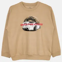 Kiddopanti Kids Beige Printed Full Sleeves Sweatshirt-picture-34