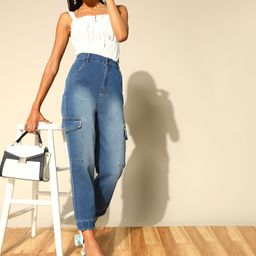 plusS Women Stunning Blue Regular Fit Stretchable Jeans-image-57