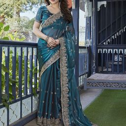 Moda Rapido Embellished Embroidered Organza Saree-picture-1