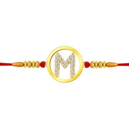 Vighnaharta Boys Gold-Plated M Alphabet Rakhi-image-94