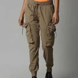 Breakbounce Olive Slim Fit Mid Rise Cargo Joggers-picture-20