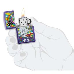 Zippo Purple Brass Toucan Design Windproof Pocket Lighter image 3