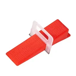 FLAMINGO ENTERPRISE Tile Leveler Kit 50 Pcs Wedge & 100 Clip Spacer 4 mm Durable Plastic Red & White 9 cm Length, FM-272-13