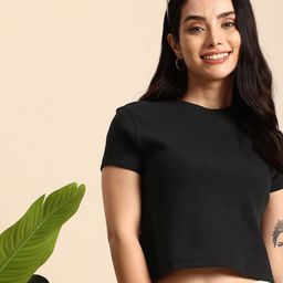 Mast & Harbour Ribbed Crop T-shirt-image-98