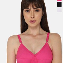 NAIDU HALL Pack Of 3 Full Coverage Non Padded Cotton Everyday Bra- All Day Comfort-25
