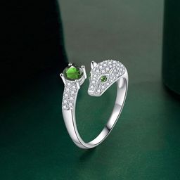 Designs & You Silver-Plated CZ Studded Finger Ring-44