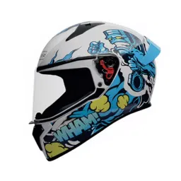 Studds N1 White Medium (570 mm) Full Face Helmet, Thunder D10 Decor-image-51