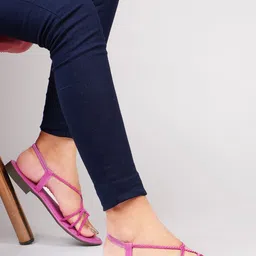 TRYME Women Ethnic Backstrap Open Toe Flats-image-89