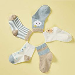 SYGA Kids Pack Of 5 Patterned Pure Cotton Ankle Length Socks-31