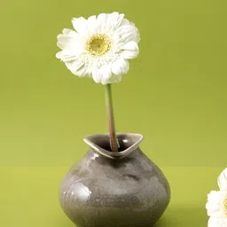 Aura Brown Ceramic Flower Vase With Crackling Metallic Look-15