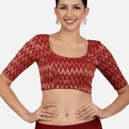 neckbook Woven Design Round Neck Saree Blouse-picture-34