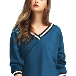 FABRICORN Women V-Neck Long Sleeve Cotton Top-picture-14