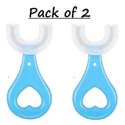 Tiny Tycoonz Soft Sillicone U-Shaped Toothbrush (Pack of 2) - Blue-19