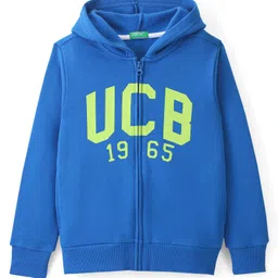 UCB Full Sleeves Hooded Sweatjacket Logo Print - Cobalt Blue-picture-35