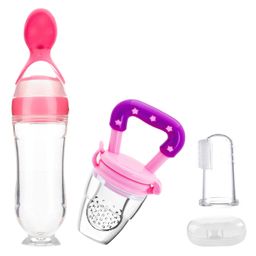 Domenico World Baby Love Fruit And Food Nibbler, Feeder and Tongue Cleaner - Pink-5