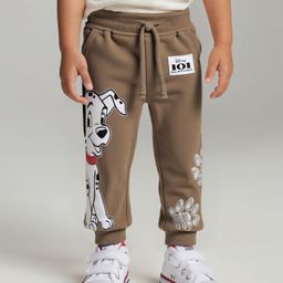 Babyhug Disney Terry Knit Full Length Lounge Pants With 101 Dalmatians Graphics & Badge Detailing - Brown-image-31