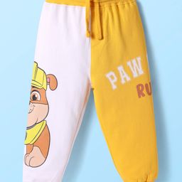 Babyhug Cotton Knit Full Length Lounge Pant with Paw Patrol Print - Yellow-image-73