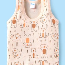Tango Single Jersey Knit Sleeveless Vest with Polar Bear Print - Cream-31
