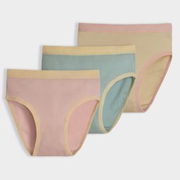 Mi Arcus Cotton Spandex Pack Of 3 Colour Blocked Panties - Multi Colour-image-99
