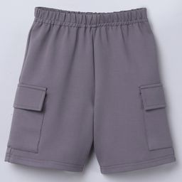 Taffykids Solid Knee Length Cargo Shorts - Grey-image-91