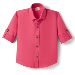 Rikidoos Full Sleeves Solid Shirt - Pink-image-40