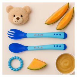AEREX BPA Free Heat Sensitive Baby Feeding Spoons Set | Temperature Sensing Spoons | Baby Feeding Silicone Spoon Set | Food Grade PP Kids & Baby Spoon with Soft Silicone Tip (Blue)-9